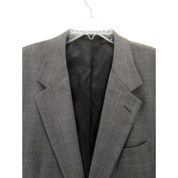 VINTAGE Burberrys Of London Sport Coat 42 Blazer Windowpane Plaid Wool* - Picture 2 of 15
